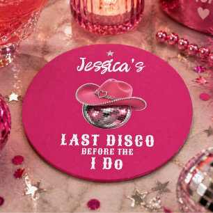 Dessous-de-verre Rond En Papier Dernière Disco Avant de Dire "Oui" à un Célibatair