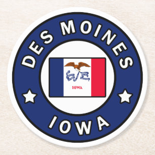 Dessous-de-verre Rond En Papier Des Moines Iowa