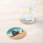 Dessous-de-verre Rond En Papier Desert Monstre (En situation)