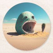 Dessous-de-verre Rond En Papier Desert Monstre (Devant)