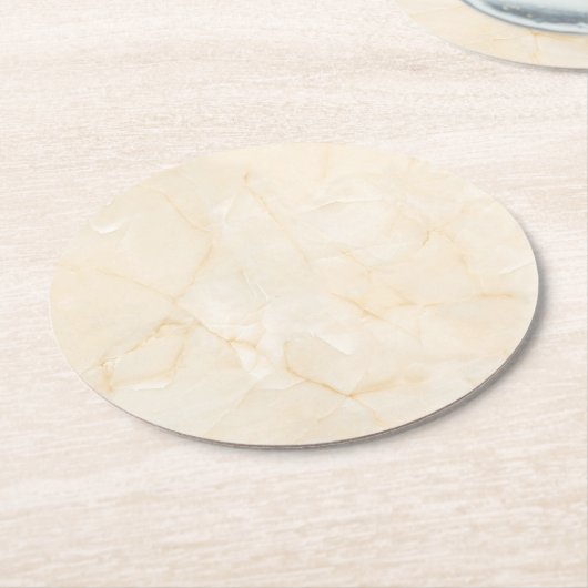 Dessous-de-verre Rond En Papier Design élégant en marbre clair (Incliné)