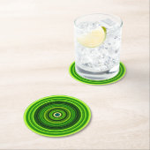Dessous-de-verre Rond En Papier Design Mandala vert géométrique-64555 (En situation)