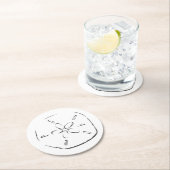 Dessous-de-verre Rond En Papier Dessin Dollar De Sable (En situation)