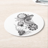 Dessous-de-verre Rond En Papier Dessin Floral (Incliné)