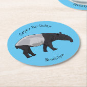 Dessous-de-verre Rond En Papier Dessin sur Tapir (Incliné)