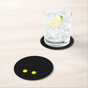 Dessous-de-verre Rond En Papier Dessous de verre à billes à deux points jaunes pou