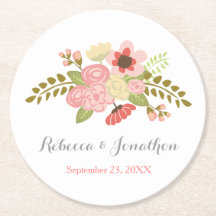 Dessous de verre botaniques de papier de fleur