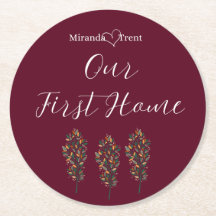 Dessous de verre Burgundy First Home