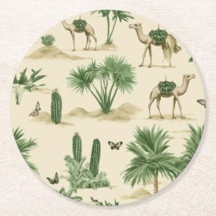 Dessous-de-verre Rond En Papier "Dessous de verre Caravane de chameau"