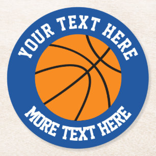 Dessous-de-verre Rond En Papier Dessous de verre de basket-ball personnalisés