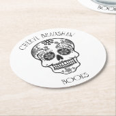 Dessous-de-verre Rond En Papier Dessous de verre de crâne de sucre (Incliné)