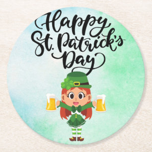 Dessous-de-verre Rond En Papier Dessous de verre de la Saint Patrick