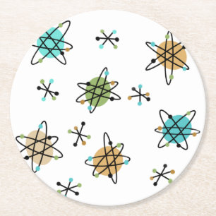 Dessous-de-verre Rond En Papier Dessous de verre de papier atomique du milieu du s