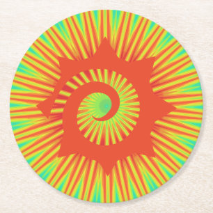 Dessous-de-verre Rond En Papier Dessous de verre de papier couleur rouge spirale p