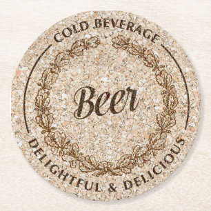Dessous-de-verre Rond En Papier Dessous de verre de papier de liège de bière