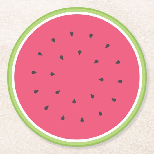 Dessous-de-verre Rond En Papier Dessous de verre de papier de pastèque (Devant)