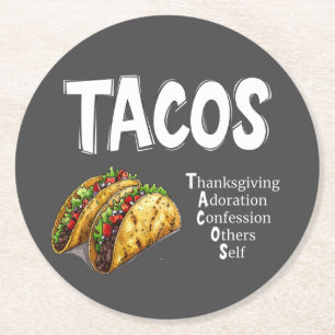 Dessous-de-verre Rond En Papier DESSOUS DE VERRE de papier de prière TACOS