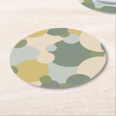 Dessous-de-verre Rond En Papier Dessous de verre de papier molécule jaune-vert (Incliné)