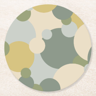 Dessous-de-verre Rond En Papier Dessous de verre de papier molécule jaune-vert