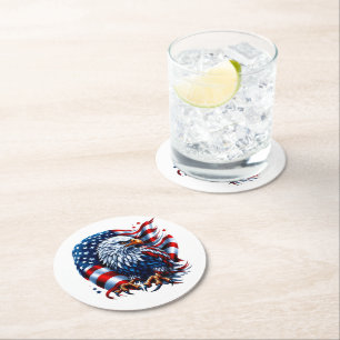 Dessous-de-verre Rond En Papier Dessous de verre de papier patriotique