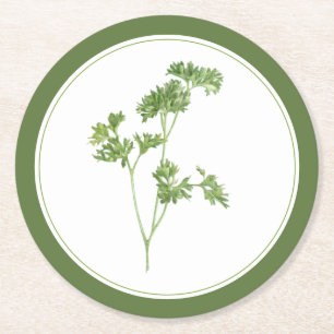 Dessous-de-verre Rond En Papier DESSOUS DE VERRE de papier rond FRAIS PARSLEY (-te