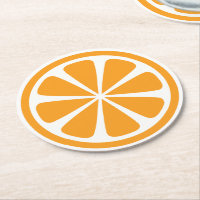 Dessous de verre de papier rond tranche orange
