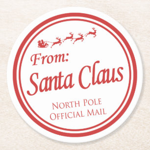 Dessous-de-verre Rond En Papier Dessous de verre de Père Noël