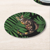 Dessous-de-verre Rond En Papier Dessous de verre du chat du Bengale (Incliné)