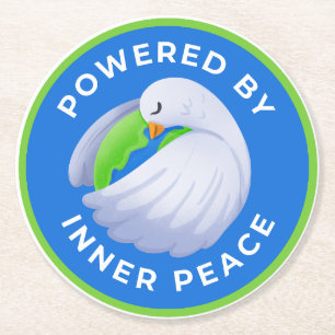 Dessous-de-verre Rond En Papier Dessous de verre du livre Peace Dove - Powered by
