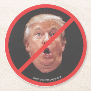 Dessous-de-verre Rond En Papier Dessous de verre en papier à visage de Trump