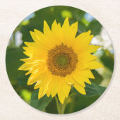 Dessous-de-verre Rond En Papier Dessous de verre en papier avec tournesol jaune (Devant)