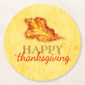 Dessous-de-verre Rond En Papier dessous de verre en papier bon thanksgiving (Devant)