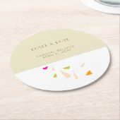 Dessous-de-verre Rond En Papier Dessous de verre en papier botanique simple (Incliné)