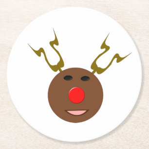Dessous-de-verre Rond En Papier Dessous de verre en papier Cyber Noël Reindeer