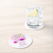 Dessous-de-verre Rond En Papier dessous de verre en papier d'aquarelle fuchsia mar (En situation)