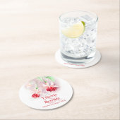 Dessous-de-verre Rond En Papier dessous de verre en papier d'aquarelle rouge fuchs (En situation)