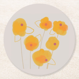 Dessous-de-verre Rond En Papier Dessous de verre en papier design de bouquet Zinni