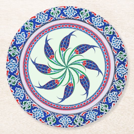 Dessous-de-verre Rond En Papier Dessous de verre en papier élégants et luxueux (Devant)