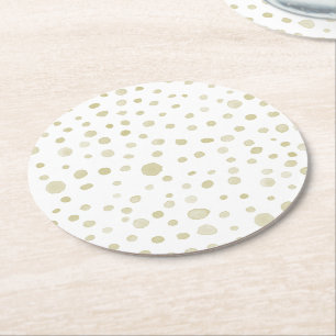 Dessous-de-verre Rond En Papier Dessous de verre en papier Gold Confetti Aquarelle