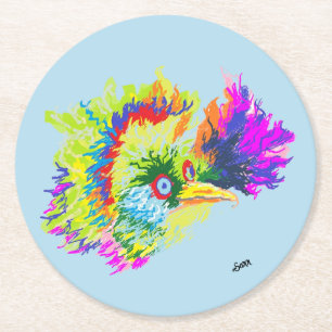 Dessous-de-verre Rond En Papier Dessous de verre en papier : Oiseau tropical sud-a