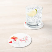 Dessous-de-verre Rond En Papier dessous de verre en papier orange mariage (En situation)