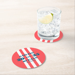 Dessous-de-verre Rond En Papier Dessous de verre en papier pour fête nautique