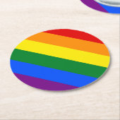Dessous-de-verre Rond En Papier Dessous de verre en papier Rainbow Pride (Incliné)