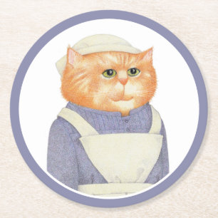 Dessous-de-verre Rond En Papier DESSOUS DE VERRE en papier rond CAT CUISINE