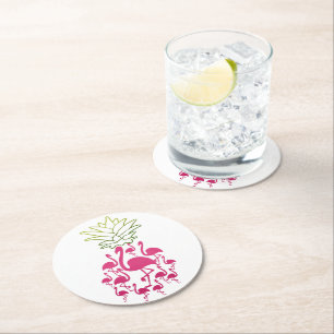 Dessous-de-verre Rond En Papier Dessous de verre en pierre Flamingo Dessous de v