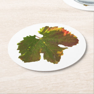Dessous-de-verre Rond En Papier Dessous de verre - Feuille de raisin vert