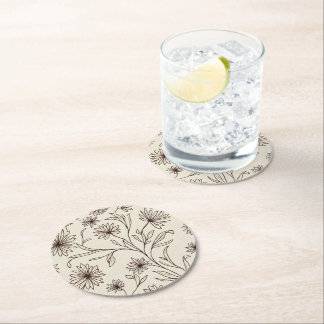 Dessous-de-verre Rond En Papier dessous de verre floral Abstrait