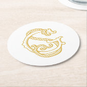 Dessous-de-verre Rond En Papier DESSOUS DE VERRE GS Monogrammes ou SG Monogrammes (Incliné)