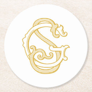 Dessous-de-verre Rond En Papier DESSOUS DE VERRE GS Monogrammes ou SG Monogrammes