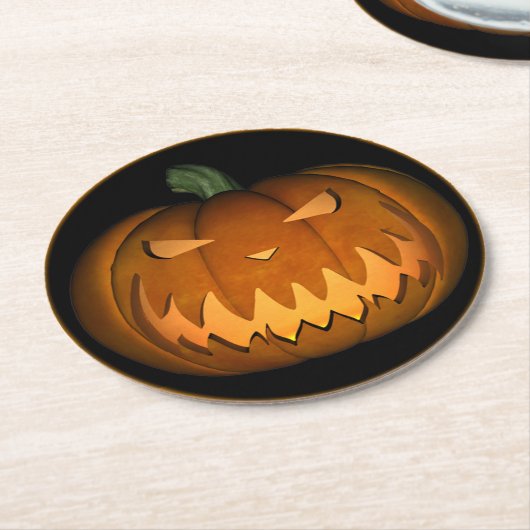Dessous-de-verre Rond En Papier Dessous de verre Jack O'lantern (Incliné)